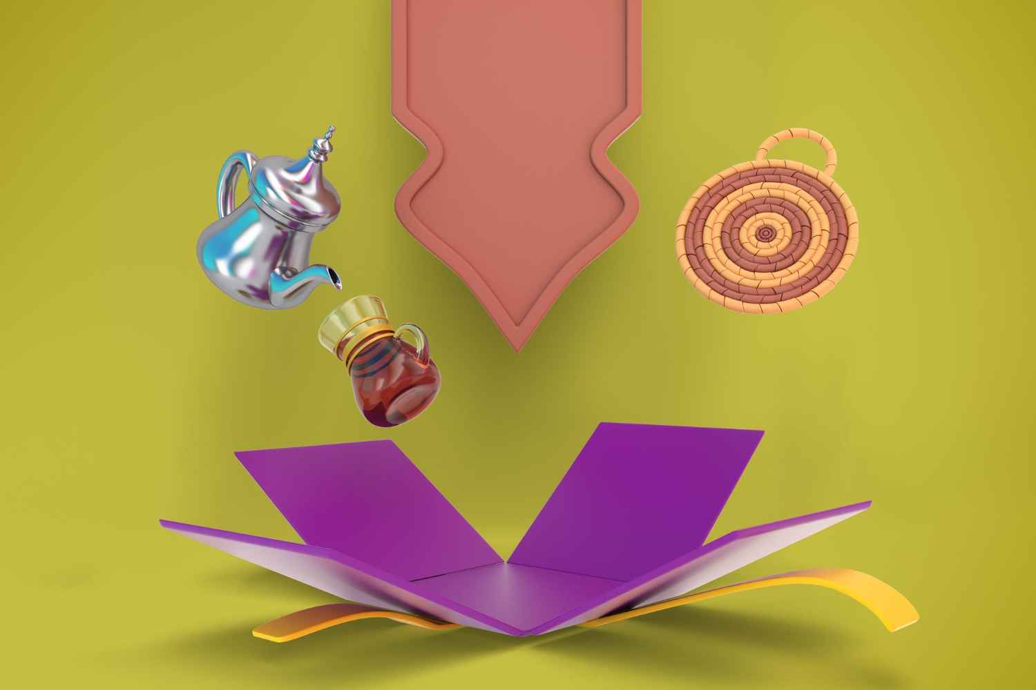 A collection of Arabic learning materials, including colorful alphabet flashcards, workbooks, and books, offered as educational Eid gifts to help families learn the language of the Qur'an.